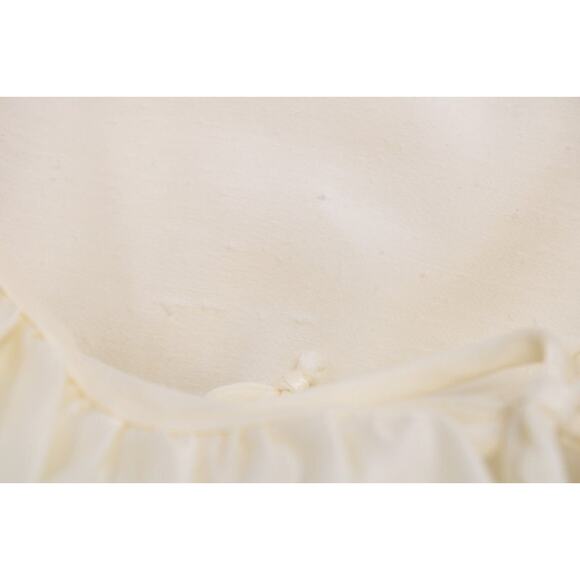 Vtg Satin Flannel Nightshirt Nightgown L Romantic Poetic Style Cream off white - Picture 3 of 10